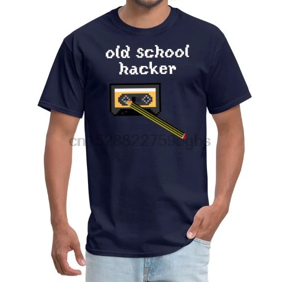 Men tshirt old school hacker - Men's T-Shirt women tees top |