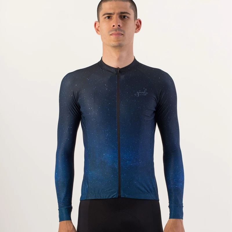 Звездная ночь велосипедная футболка мужская с длинным рукавом синяя велосипедная одежда топы Осенние Одежда для езды на велосипеде быстросохнущая новая брендовая командная гоночная одежда