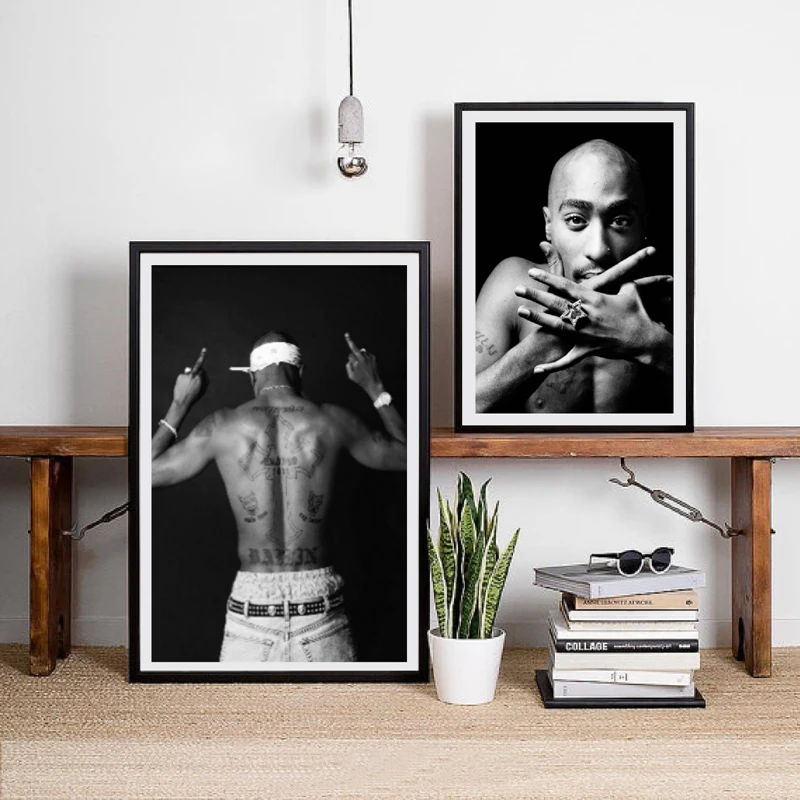 Плакаты и принты Tupac 2pac плакаты Amaru Shakur Rap тексты художественные картины на холсте