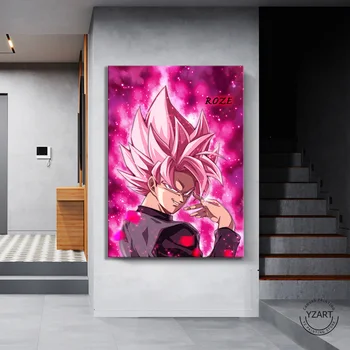 

Unframed Animation Oil Painting Black Goku Dragon Ball Figure Canvas Art Paints HD Wallpaper Home Decor Wall Stickers Murals
