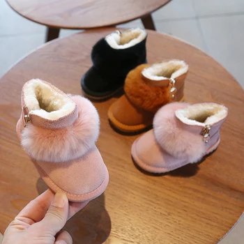 

Winter Baby Girl Snow Boots Soft Soles Toddler Shoes 0-3 Year Old Girl Princess Baby Shoes Cotton-Padded Shoes