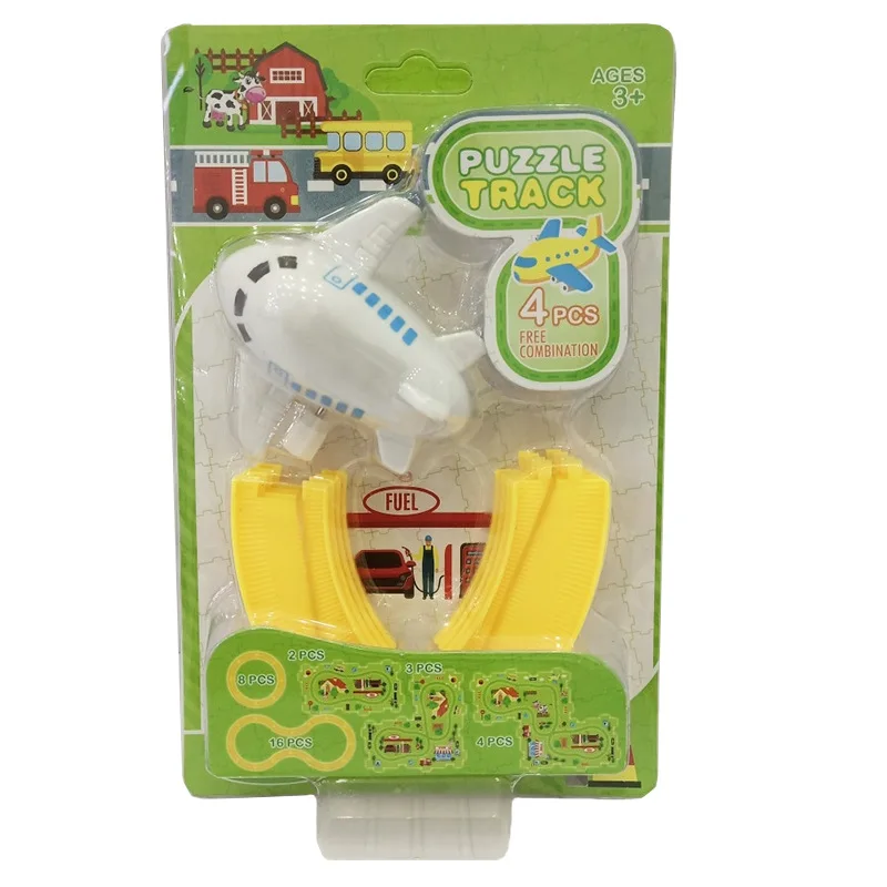 

Children Winding Spring Toy Railway Small Airplane Self-Loading Winding Camera Track Aircraft Stall Hot Sales Winding Airplane