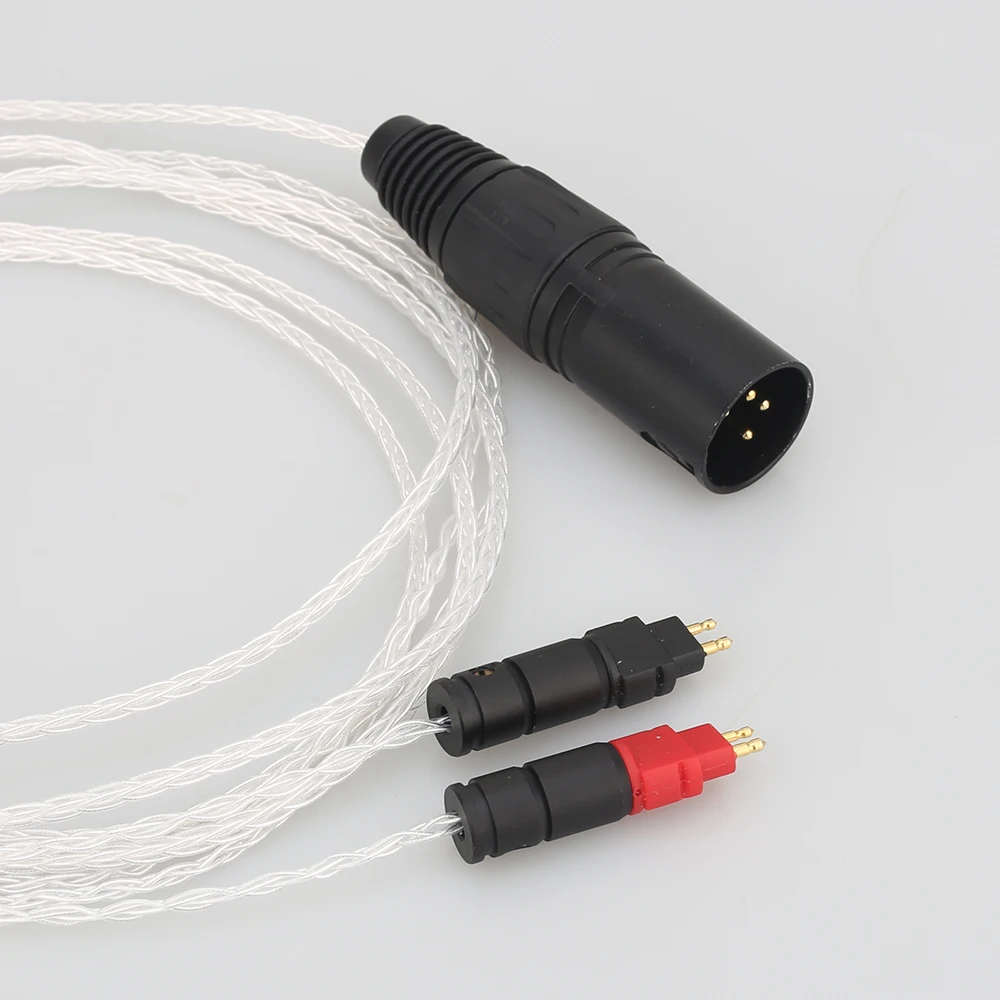 8Cores OCC Silver Plated Headphone Upgraded Cable BALANCED XLR Cable for HD650 HD600 HD660s HD6XX UP OCC Silver Plated Copper
