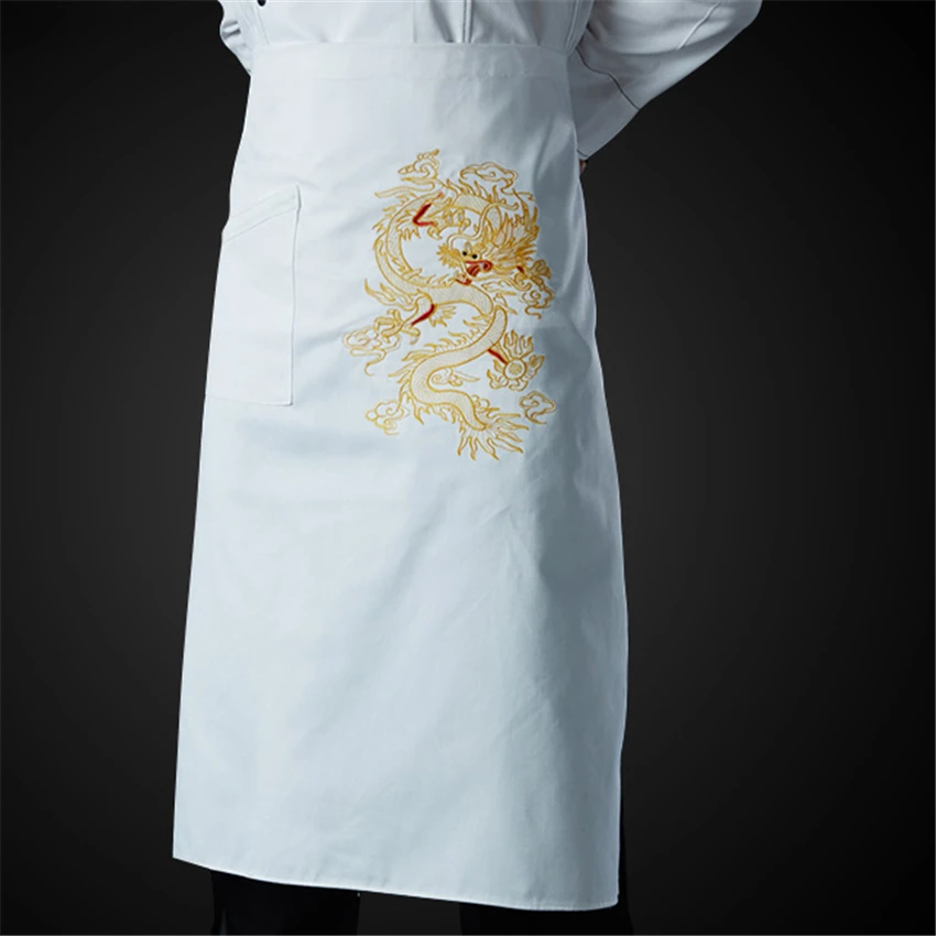 Catering News Apron Chinese Style Dragon Men Embroidery Chef Jacket Form Cook Categories Women Bakery Tunic Cook Bakery