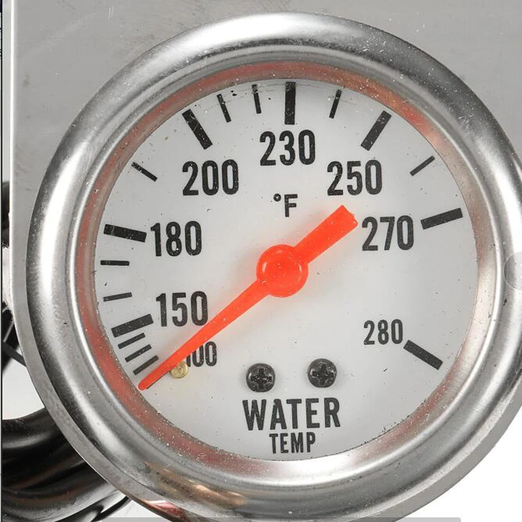 Gauge Kit Triple Gauge Three Oil Pressure Volt Water Temperature Chrome Panel