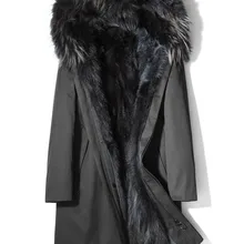 Пальто из натурального меха енота, парка, зимняя куртка для мужчин, уличная одежда, теплые парки размера плюс, куртки Manteau MG-16-170109 MY2013