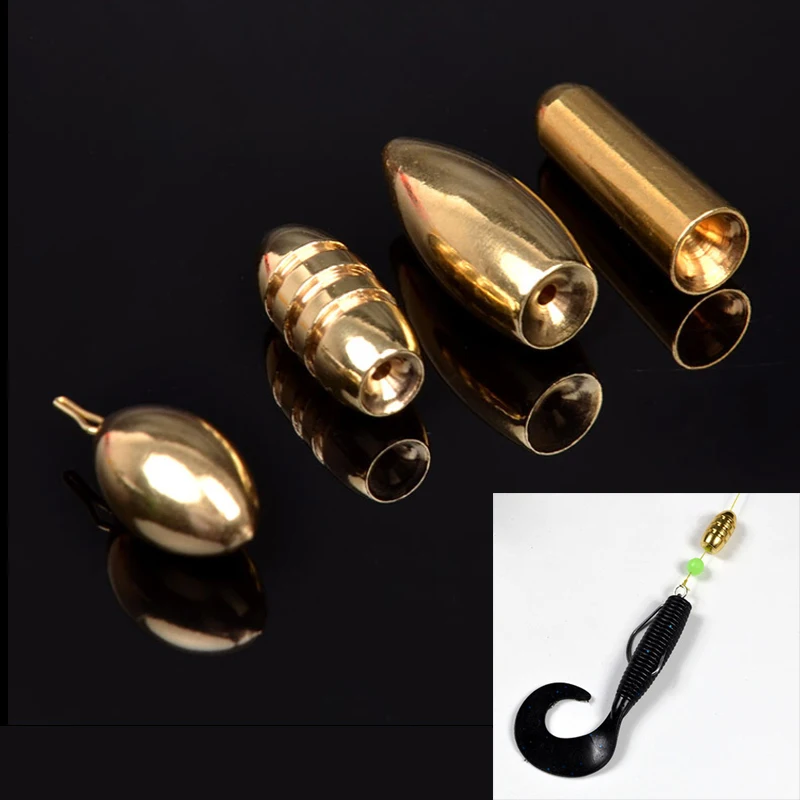 5pcs 1.8g - 21g Fishing Bullet Weights Brass Sinker For