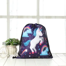 Сумки на шнурке, рюкзак, Модный женский, 3D принт, для путешествий, мягкий, для мужчин, единорог, на шнурке, унисекс, для женщин, на плечо