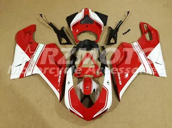 

New ABS Injection Mold Whole Fairings Kit Fit For DUCATI 848 1098 1198 07 08 09 10 11 12 2007-2011 bodywork set red white FR