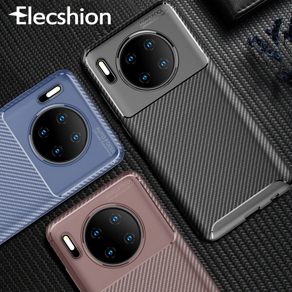 

Luxury Business Cell Phone Case For Huawei P30 Matte For Huawei P30 Pro Soft Protection Shockproof Blue Brown Phone Coque Capa