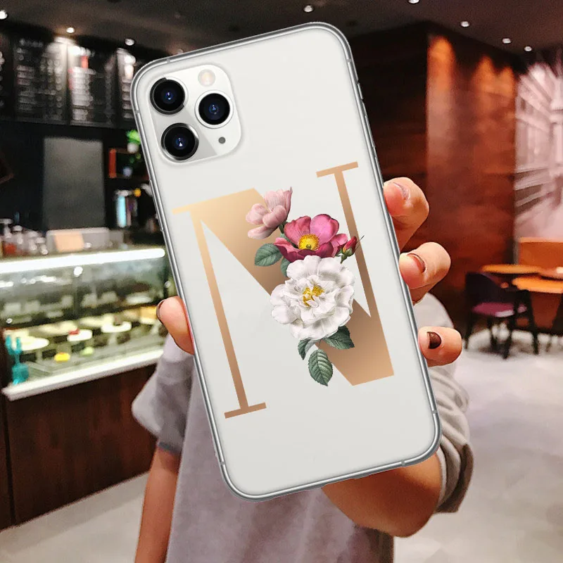 Прозрачный чехол для телефона на заказ для iphone 11 Pro Max 26 с английскими именными буквами мягкий чехол для iPhone X XR XS MAX 6 6S 7 8 Plus Xs
