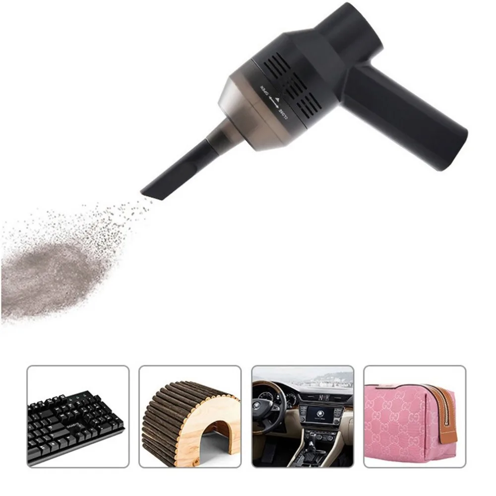 Portable Mini Handheld USB Vacuum Cleaner USB Dust Collector LED Light For Laptop PC Keyboard Black