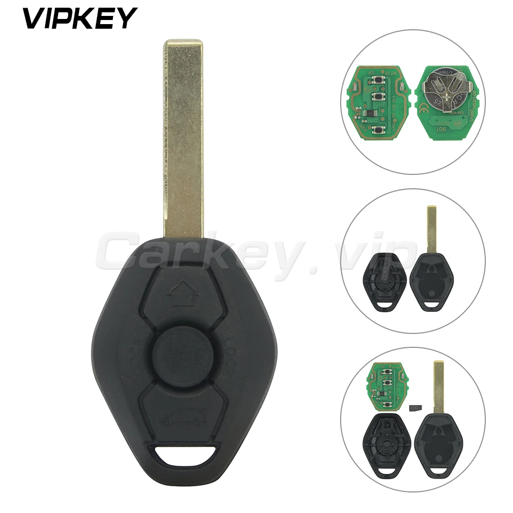

Remotekey for BMW 3 5 Series EWS system remote key HU92 3 button ID44 chip 434mHZ car key fob 2002 2003 2004 2005 2006