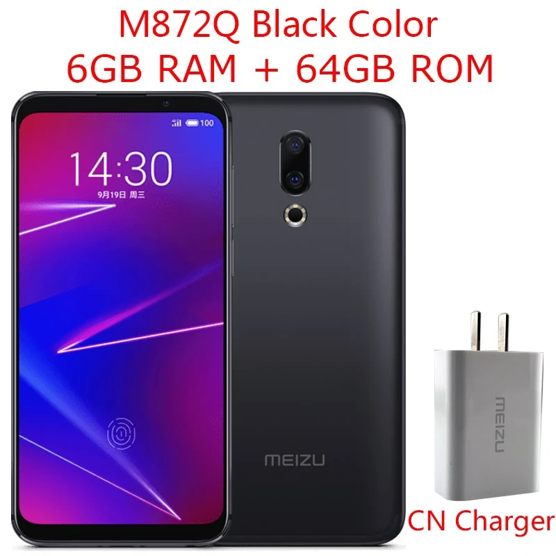 Meizu 16, 4G LTE, 6 ГБ, 64 ГБ/128 ГБ, мобильный телефон Snapdragon 710, четыре ядра, 6,0 дюймов, 2160x1080 P, полный экран, двойная камера заднего вида - Цвет: CN Black 6G 64G