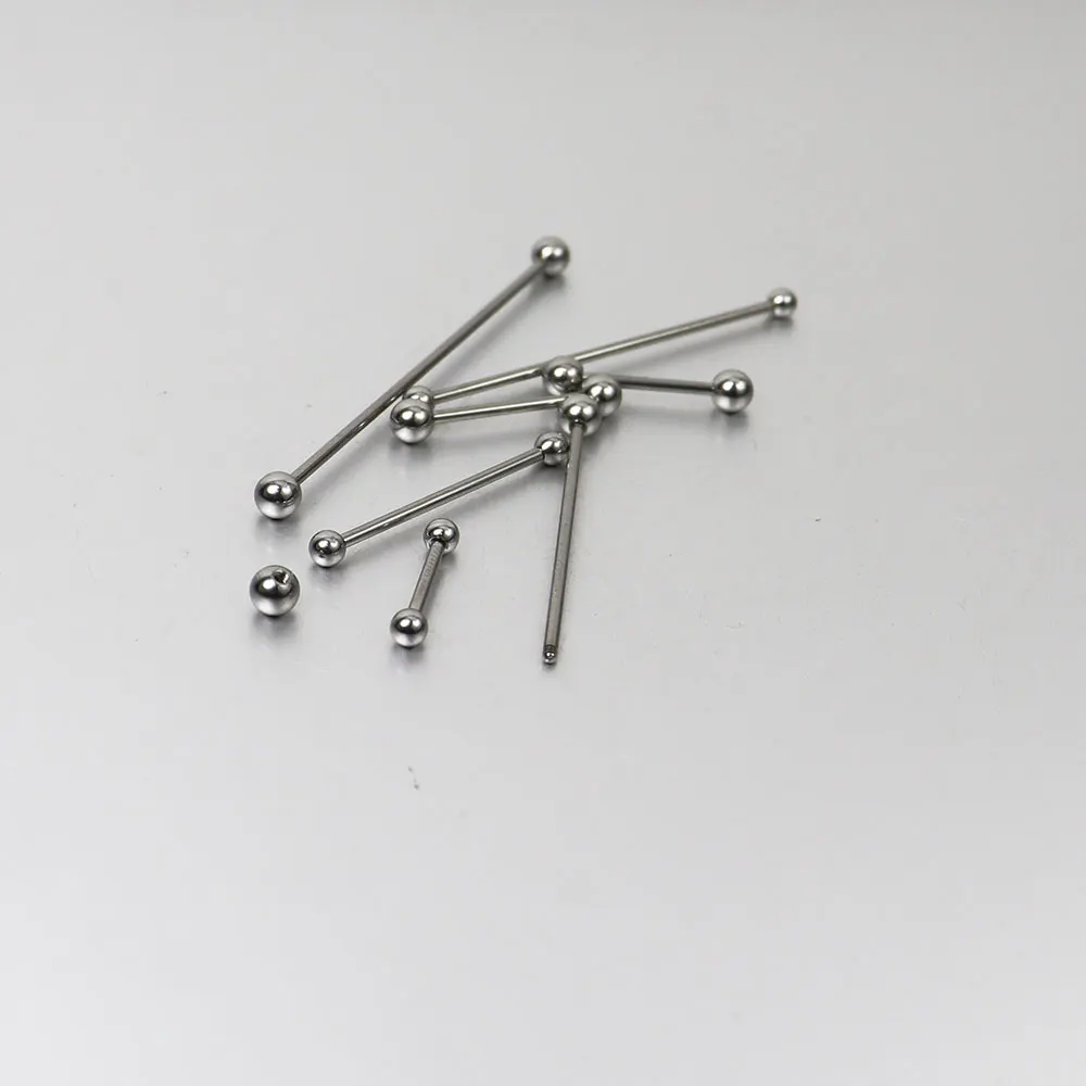 2 Pieces 1.2mm 16G Stainless Steel Straight Industrial Tongue Barbell Tongue Nipple Bar Ring Piercing Body Jewelry piercing jewelry,body piercing jewelry,body jewelry