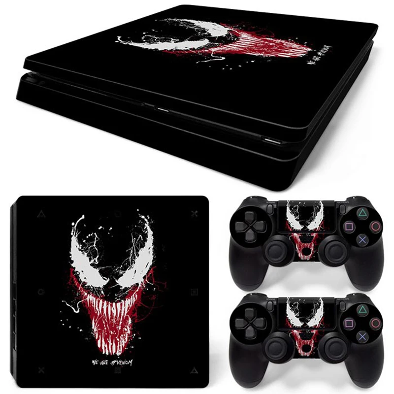 Marvel Spider Man Deadpool Sticker Cover Wrap Protector Skin For Sony PS4 Slim Console & 2PCS Controller Skin Decal For PS4 Slim 