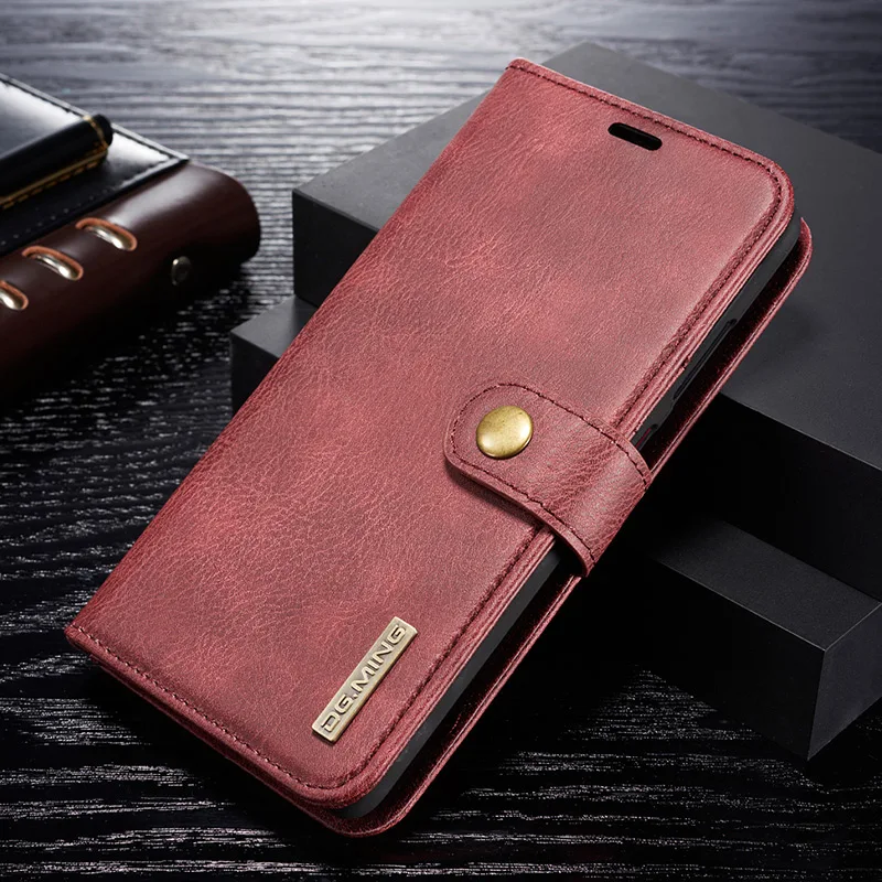 DG. Ming для huawei mate 30 P30 Pro Ретро Магнитная натуральная кожа 2 в 1 кошелек чехол для телефона для huawei mate 20 30 P20 P30 Pro Lite - Цвет: Красный