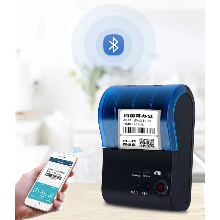 Бытовой мобильный телефон Bluetooth USB термопринтер самоклеящаяся этикетка