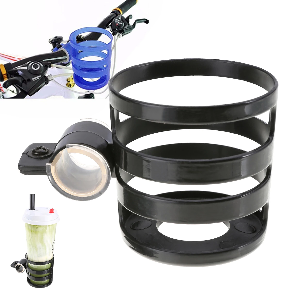 Adjustable Bike Bottle Rack Holder Black Plastic Bicycle Handlebar Drink Water Bottle Rack Holder Mount Drinking Cup Rack