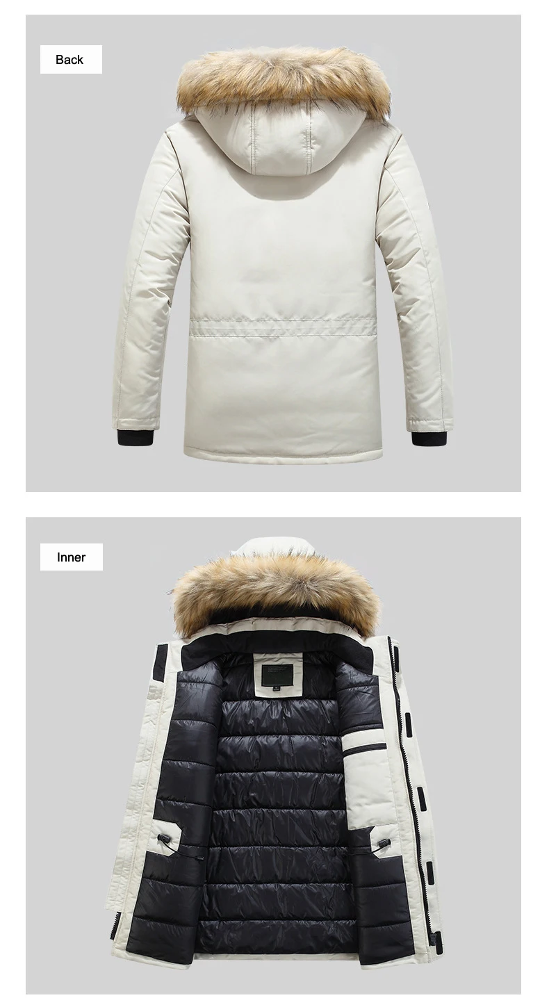 Мех средней длины воротник манто с капюшоном Homme Hiver