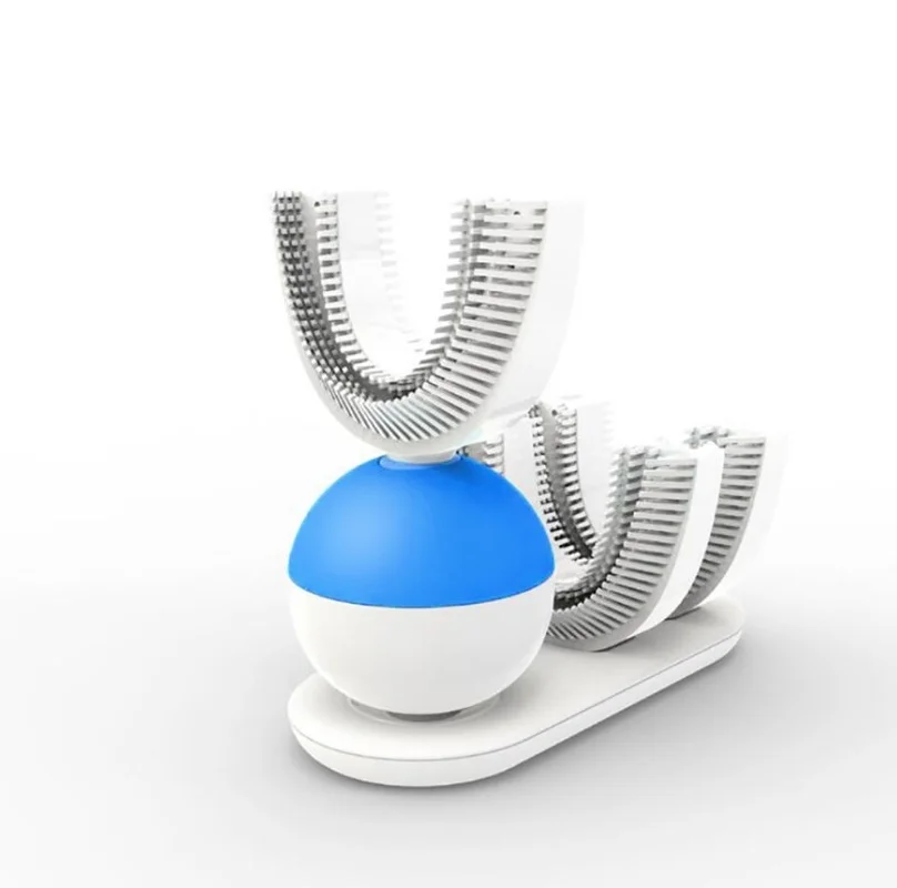 

U-Shape 360 Degree Auto Disinfection Timer Ultrasonic Silicone Waterproof Electric Toothbrush Wireless Recharge for Lazy People