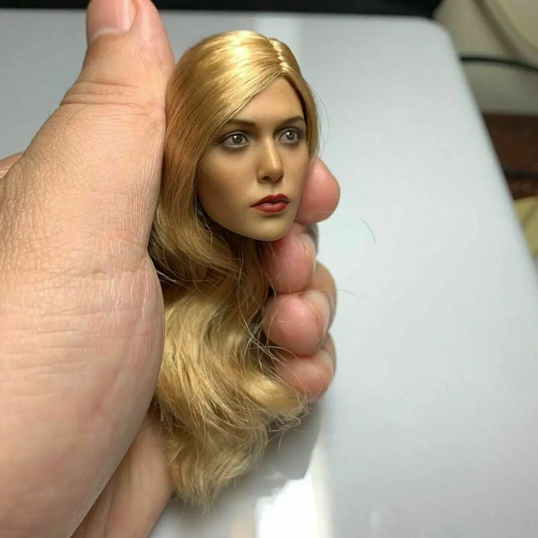 1/6 scale female figure Elizabeth Olsen blonde version Witch head sculpture model for 12 inch action figure