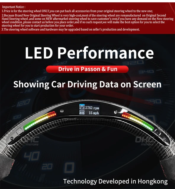 Led Racing Steering Wheel Compatible For Peugeot Rcz - Steering Wheels &  Steering Wheel Hubs - AliExpress