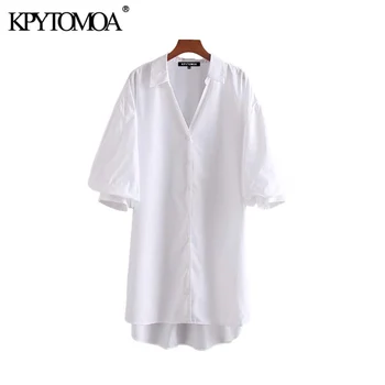 

Vintage Stylish Loose Irregular Solid Long Blouses Women 2020 Fashion Lapel Collar Half Sleeve Female Shirts Blusas Chic Tops