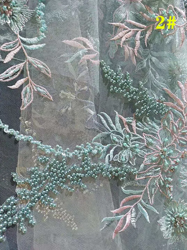 Light Pink Высокое качество, два дизайна, ручная работа, вышитая бисером, французская сетка, Африканское кружево, нигерийская ткань, подходит для высококлассного вечернего платья - Цвет: Light Pink