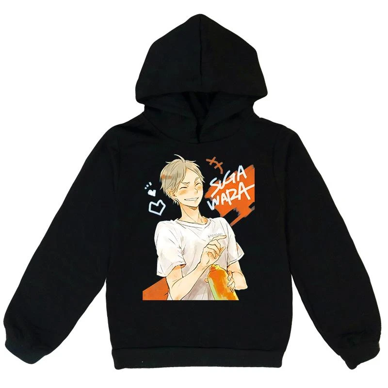 Baby Girls Kids Casual Funny Japanese Haikyuu Anime Printed Hoodies Long Sleeve Graphic Pullover Children Harajuku Sweatshirts children's anime hoodie