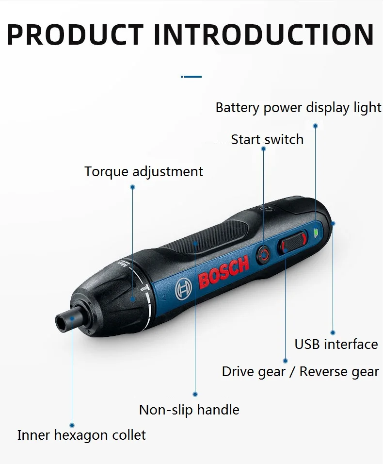 Bosch Go 2.0 Generation Upgrade 3.6 V Smart Cordless Akkuschrauber Set Professional litio litio atornillador Mini eléctrica Schraubenwerkzeug Push Drive Screwdriver con Treiberbit PH1 PH2