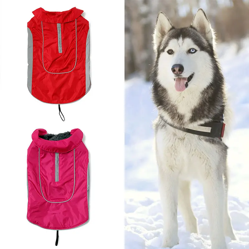 

Hoodie Set Clothing Rain Dress Dog Cat Raincoat Dog Jacket Warm Flexible Puppy Windbreaker Pet Clothes Reflective Strap Red