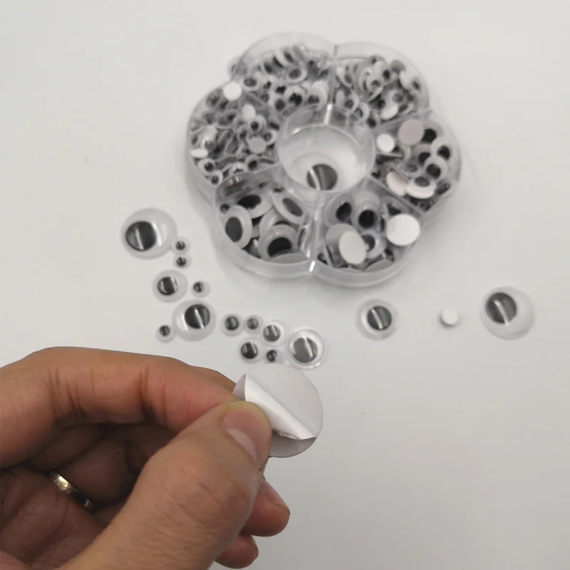 200 шт. самоклеящиеся пластиковые кукольные глаза Googly Wiggly Eyes 6 20 мм смешанные для