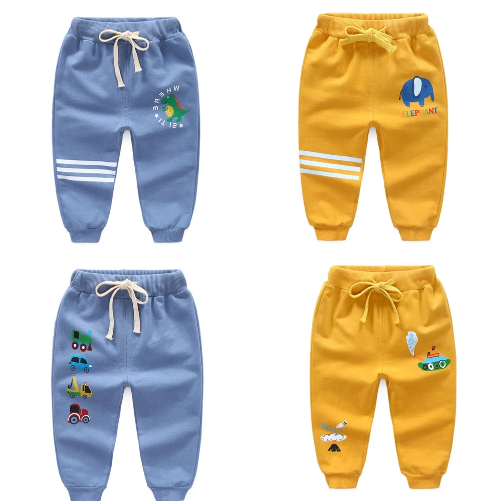 Pantalones de vientre alto con dibujos animados para bebé, mallas de algodón para niño, pantalones bombachos elásticos de cintura alta, ropa para Abdomen