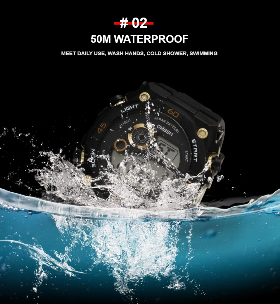 Наручные часы OHSEN цифровые мужские модные уличные спортивные Водонепроницаемый