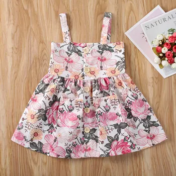 

Emmababy Toddler Baby Girl Clothes Flower Print Sling Dress Princess Party Pageant Wedding Tutu Dress Sundress Summer
