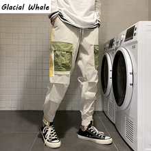 

GlacialWhale Hip Hop Japanese Streetwear Mens Cargo Pants Joggers Men Fashion Side Pockets Harajuku Trousers Green Pants Men