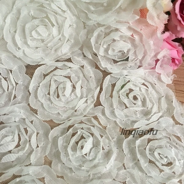 Трехмерная большая Роза кружевной материал для свадьбы платье, кружево, ткань