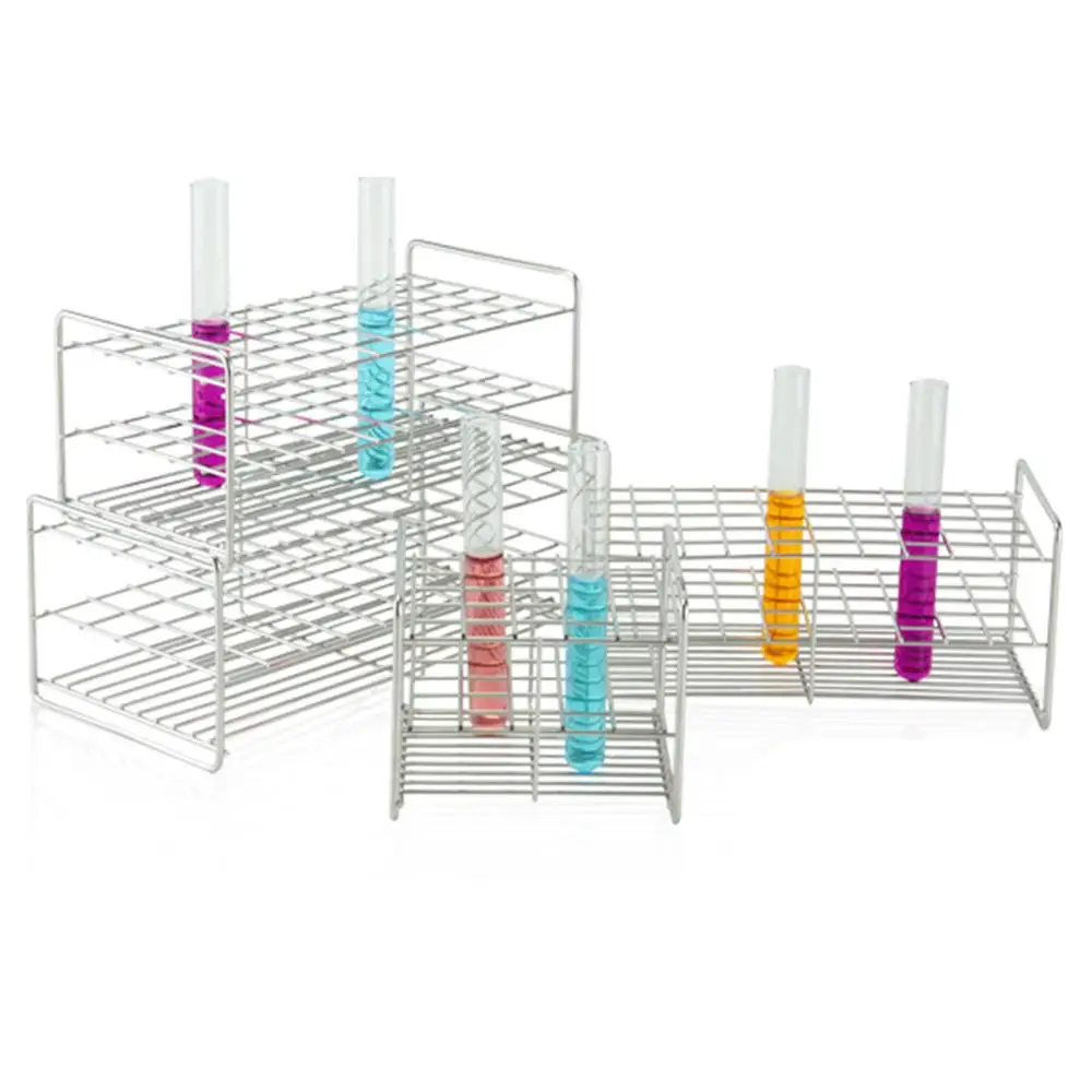 

Stainless Steel Test Tube Rack Laboratory Centrifuge Tube Rack Storage Holders 100 Holes Self-reliant Porous Tube Holders