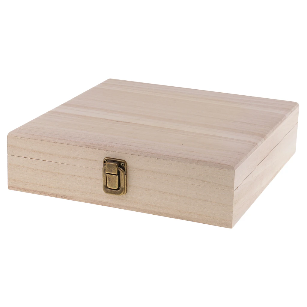 Rusticity Wood Box Wooden Storage Case for Craft Coin Cash Treasure Box Jewelry Home Unfinished Gift Boxes for Organizer Case