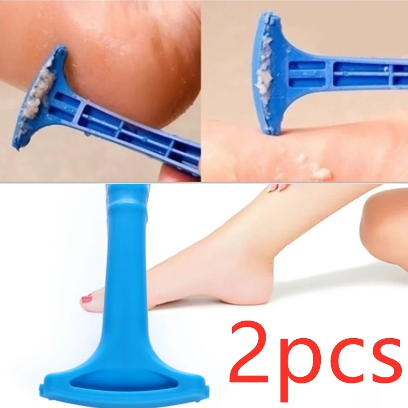 

2 pieces of professional plastic handle dead skin calluses foot scraping skin knife peeling tools foot care knife