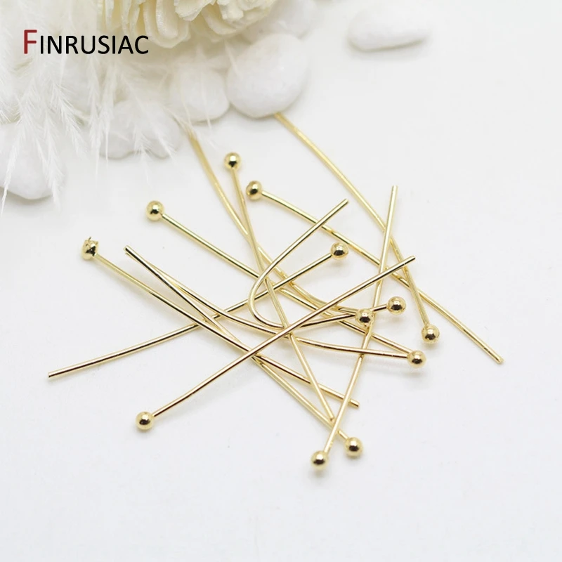 Wholesale 14k Gold Plated Brass Metal Ball Head Pin For Jewelry Making