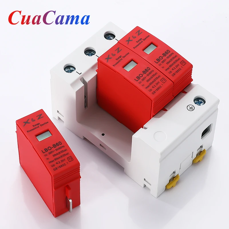 1Pcs SPD 3P Surge Protector Low Voltage AC Distribution Household Lightning Protection Device Arrester Power Switch Module LBO