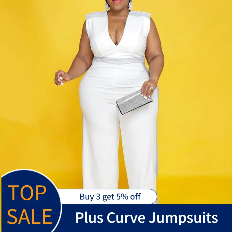 plus size Sleeveless Women Jumpsuit ...