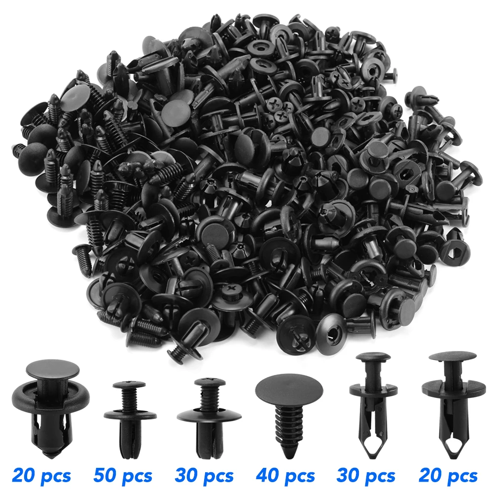 6 Size 190Pcs Auto Fastener Clips Mixed Car for peugeot 206 207 307 308 407 508 Mitsubishi asx lancer outlander | Автомобили и