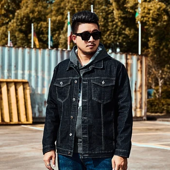 

2019 Spring Autumn Mens Denim Jacket Mens Trendy Fashion Denim Jacket Male Cowboy Jeans Jackets Plus Size 2XL-6XL