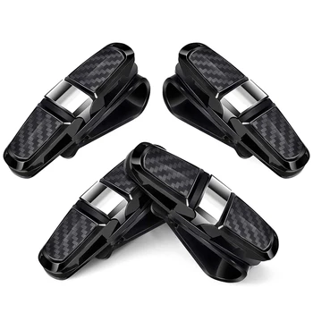 

4 Packs Glasses Holders for Car Sun Visor, Sunglasses Holder Clip Hanger Eyeglasses Mount, Double-Ends Clip and 180 Degree Rotat