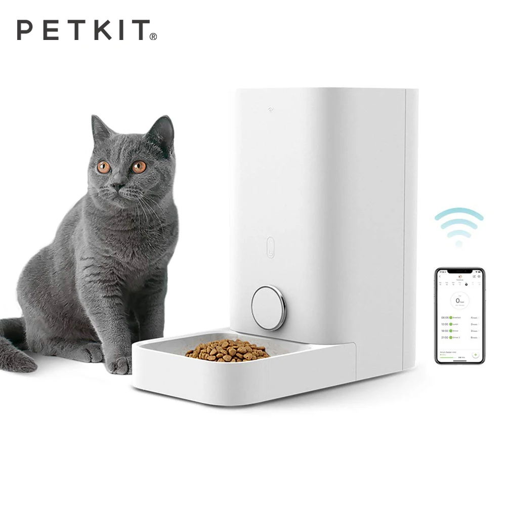 

PETKIT Mini Automatic Pet Cat Mini Timer Feeder Wi-Fi Enabled Food Dispenser Compatible with Android IOS App and Alexa System