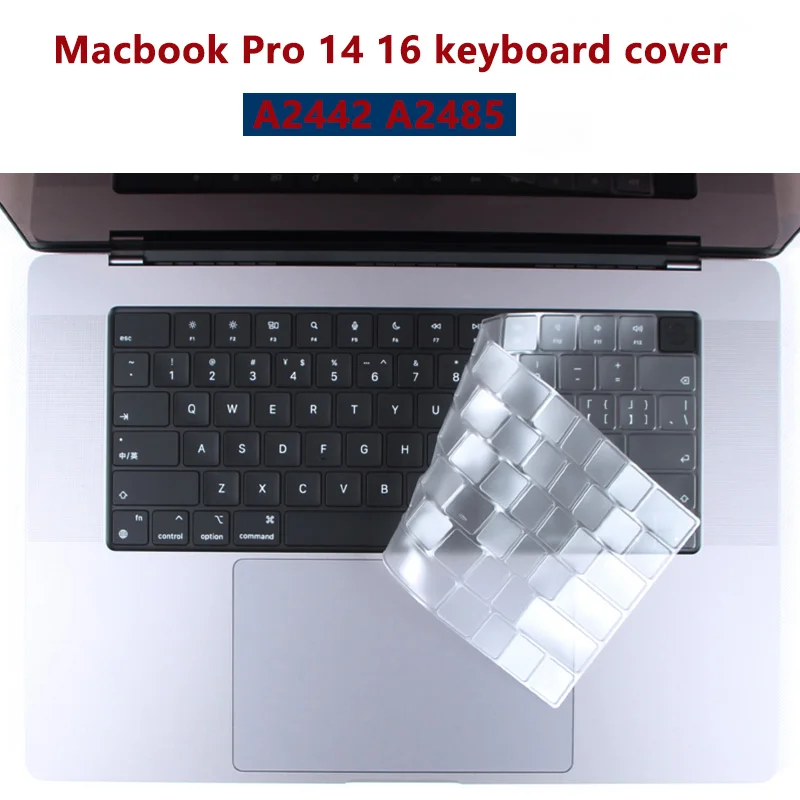 Cover Per Tastiera In Tpu Trasparente Ultra Sottile Per Il Nuovo Macbook Pro 14 Pollici 2021 M1 Pro A2442/Macbook Pro 16 2021 M1 Pro Max A2485 Eu/Us