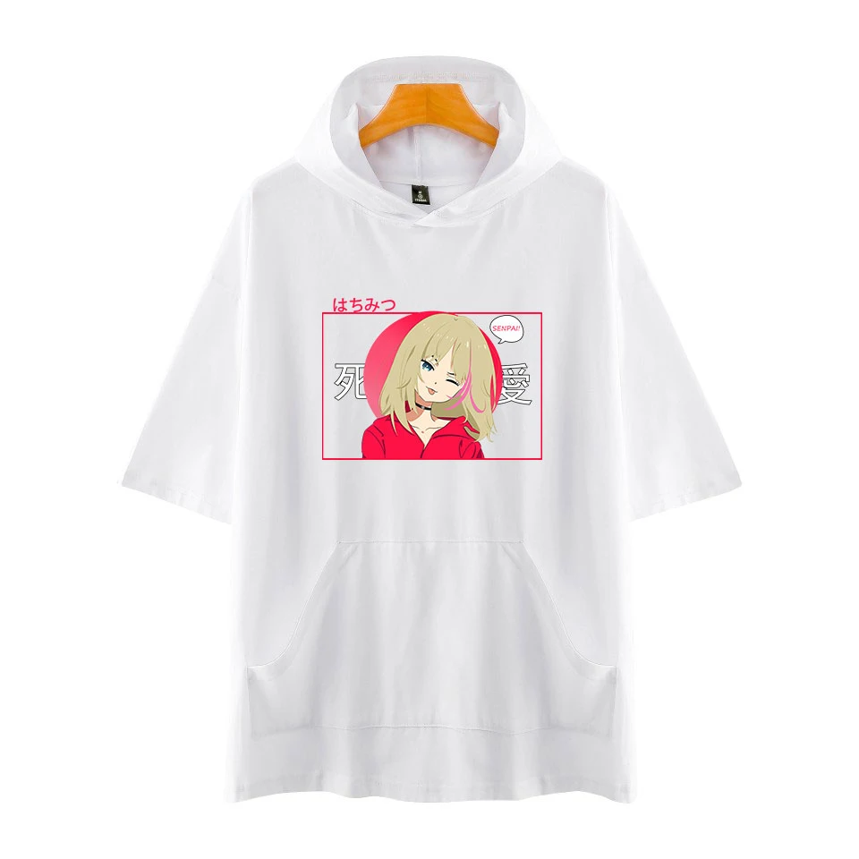 

Wonder Egg Priority Hooded T-shirt Women Men's New Short Sleeve Harajuku Streetwear 2021 Plus Size Clothes